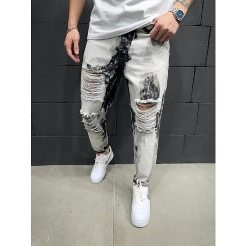 Premium Boyfriend Paint Splatter Street Style Mens Jeans