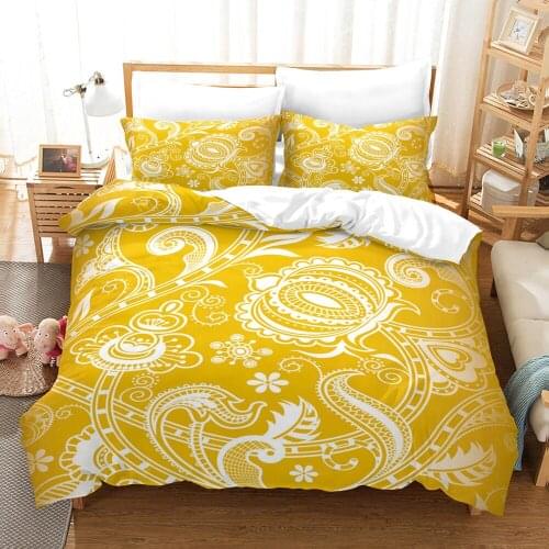 3D Print Duvet Cover Sets Dropshipping 2/3pcs (Single1Pillowcase) Boy Girl Kid With Pillowcase Datura flower Yellow NO8