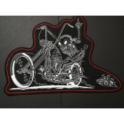 Skull Motor Rider patches Badges Sticker of Embroidery Clothing poster sewing on Motorcycles vest jacket poster of skull patch