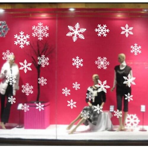 New Christmas Snowflake Window Sticker Winter Wall Stickers Kids Room Christmas Decorations For Home New Year Stickers