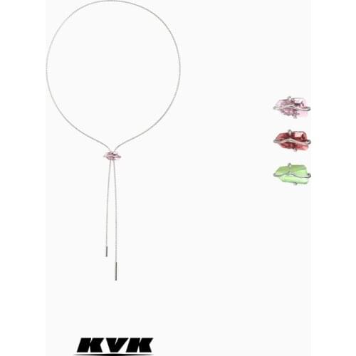 KVK necklace 2021 new crystal rope necklace womens light luxury niche design sense accessories womens collar