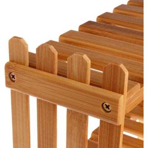 Plant Shelf Flower Display Stand Bamboo Wood Storage Rack Garden Organizer 87HB