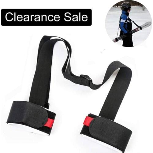 Adjustable Skiing Pole Shoulder Hand Carrier Lash Handle Straps Porter Hook Loop Protecting Black Nylon Ski Handle Strap Bags