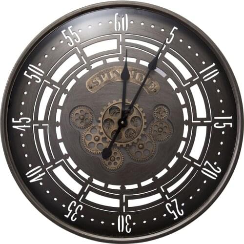 Retro American Style Large Wall Clock Vintage Metal Industrial Art Iron Creative Gear Clocks Bar Living Room Watch Horloge Gift
