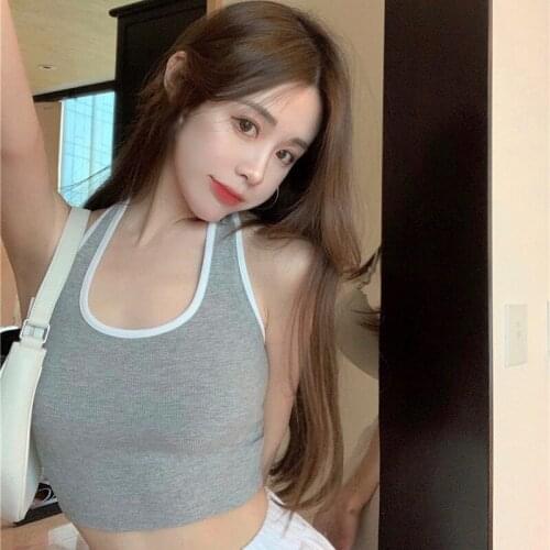 Off-shoulder Suspender Inner And Outer Wear Base Slimming Casual Top Womens Summer Halter Neck Vest Slim Bottoming Sleeveless