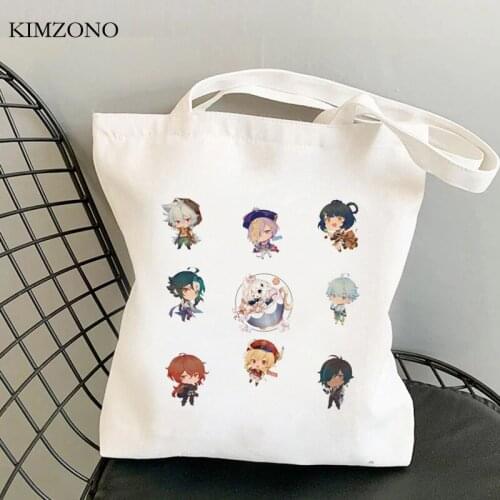 Genshin Impact shopping bag eco shopping reusable shopper grocery bolso bag bolsa compra woven ecobag bolsas ecologicas custom