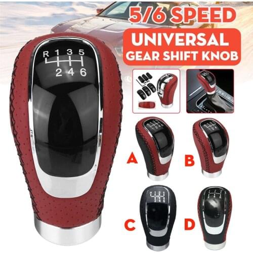 Universal 5/6 Speed MT Gear Shift Knob Shifter Lever Stick PU Leather Auto Accessories For All Manual Car