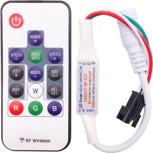 USB RGB WS2812B LED Pixel Strip Light Controller 14Keys RF DIY Led Controller For WS2811 SK6812 1903 Led Lighting DC5-24V