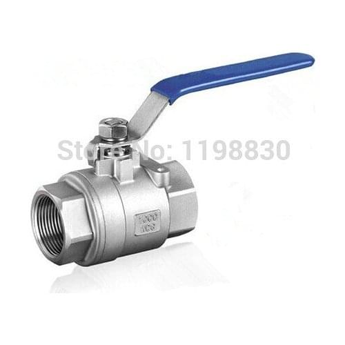 US High Quality 1-1/2" Female Full Port Ball Valve Vinyl Handle WOG1000 Stainless Steel