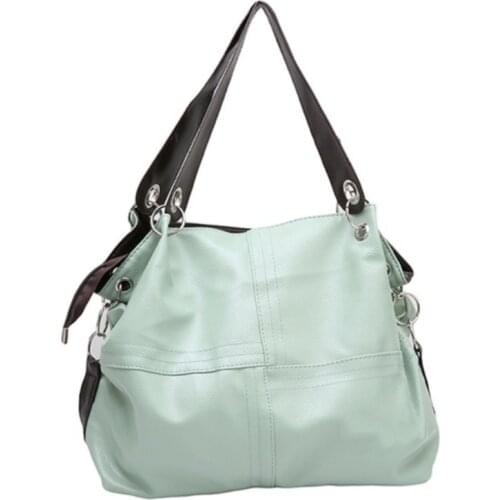 Stitching Women Shoulder Bag Soft PU leather Handbags Large Capacity Womens Totes Messenger Bags