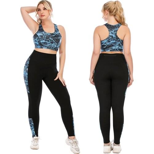 Women Plus Size Workout Yoga Sets Gym Tracksuit Fitness Sport Clothes for Women Sportswear SportSuits for Female Large Size Bras