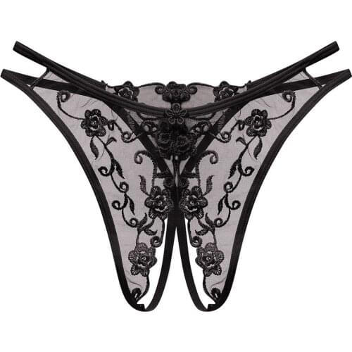 Ladies open crotch panties thong fashion print sexy panties thong solid color lace print ladies panties трусы женские 50