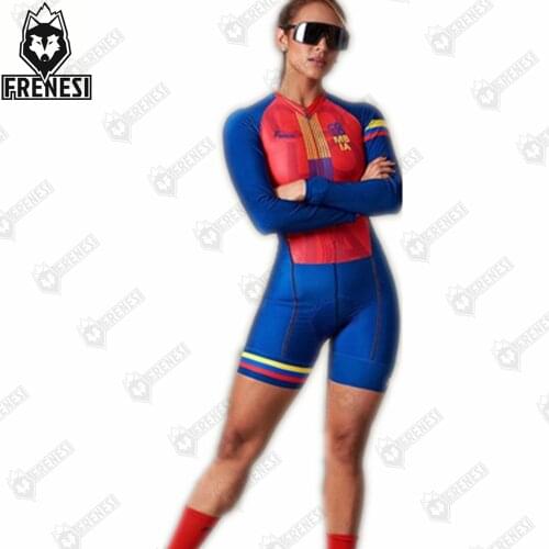 Roupa Ciclismo Women Summer Jumpsuit Frenesi Sports Cycling Jersey Sets Bicycle Long Sleeve Skinsuit Triathlon Bodysui Clothing