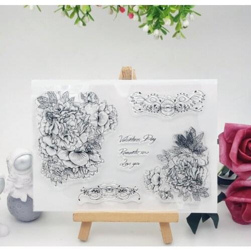 1pc Symmetrical Flower Silicone Clear Seal Stamp DIY Scrapbook Embossing Photo Album Decor Rubber Stamp Art Handmade Stationery