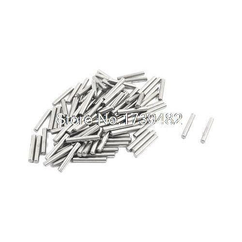 100 Pcs Stainless Steel 2mm x 13mm Dowel Pins Fasten Elements Silver Tone