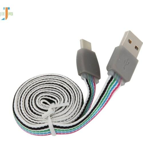 100pcs/lot USB Type C Cable for Xiaomi Redmi 1m Cotton Knitting USB C Cable Fast Charging Cable for Samaung USB Type-C Devices