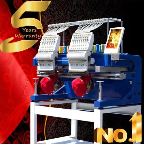 15 needles 2 heads flat embroidery machine double heads embroidery machine with 1200 spm high speed