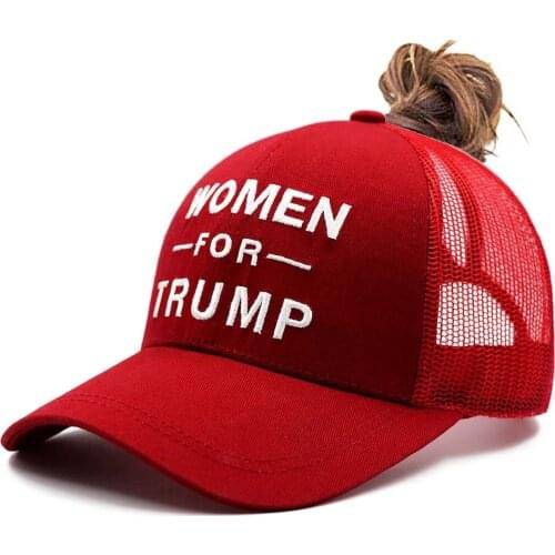 2020 America Women for Trump Hat Ponytail Baseball Cap Messy Bun Women Ponytail Caps