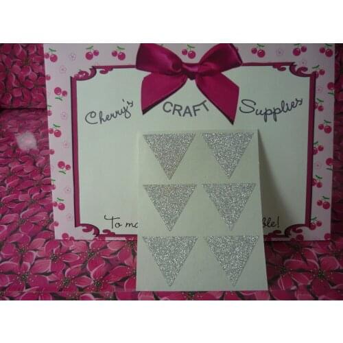 3.8x3.3cm Silver glitter large tri-angle stickers