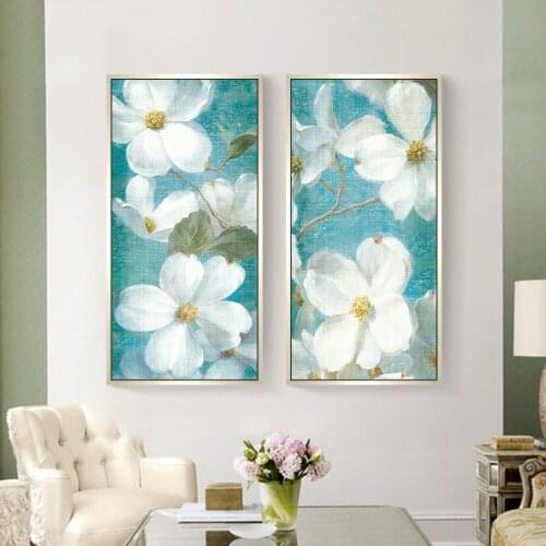 5D DIY Diamond Painting White Flower Cross Stitch Canvas Stick Drill Drawing 3D Square Full Diamond Embroidery