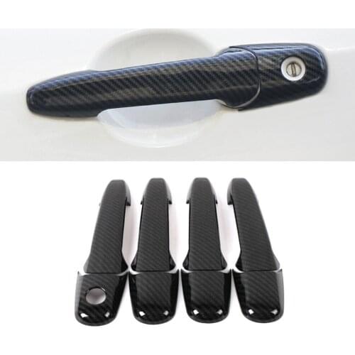 Car Accessories ABS Carbon Gate Door Handle Trim Frame Sticker Cover Exterior Decoration Moulding for Mazda 3 6 GH1 2007-2013