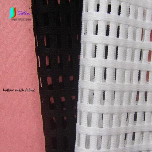 White Black Rectangle Big Hole Polyester Mesh Fabric Shoe Storage Bag Clothes Diy Material Hollow Mesh Fabric S0324L