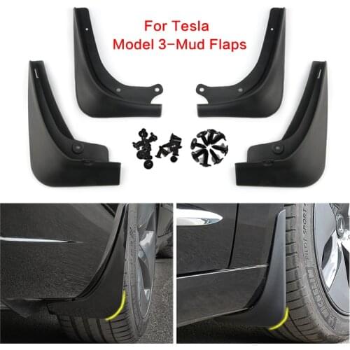 Model3 splash guard For Tesla Model 3 Mud Flaps Guard Fender Front Rear Wheel Mudguard For Tesla Three Accessories ABS