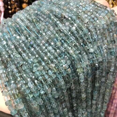 Natural Stone Beads Section Square Apatite Loose Beads For Jewelry Making 4 mm DIY Necklace Bracelet Earrings Accessory