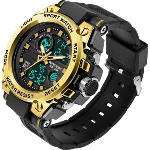 SANDA Brand Fashion Mens Digital Outdoor Sports Watch Stop Watch Shock Waterproof Male Quartz Watches relogios masculinos