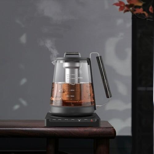 1.7L Titanium Electric Kettle Coffee Tea Maker Black Pu 'er Glass Tea Maker Automatic Steam Spray Teapot Kettles Health Pot