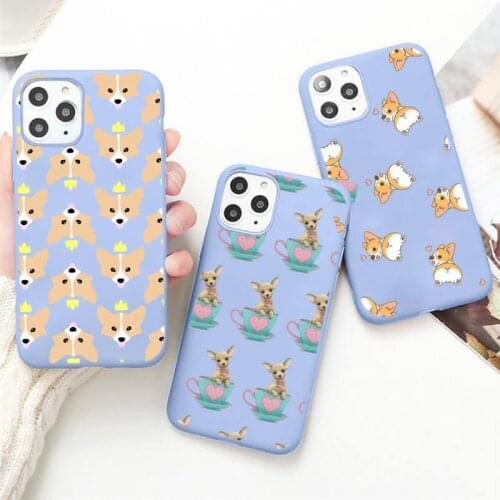 Chihuahua dog cute painting Phone Case Candy Color for iPhone 6 7 8 11 12 s mini pro X XS XR MAX Plus