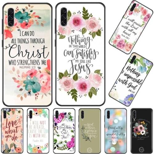 Russian script Bible Flower Phone Case For Samsung A20 A30 30s A40 A7 2018 J2 J7 prime J4 Plus S5 Note 9 10 Plus