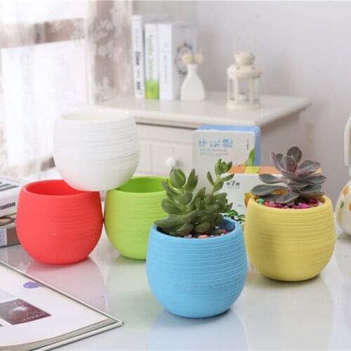 Succulent Flower Pot Creative Round Indoor Balcony Resin Plastic Mini Pots for Plants