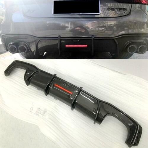 For Audi A7 S7 RS7 2019 2020 2021 Year Carbon Fiber Rear Bumper Diffuser Car Bumper Lip spoiler Protector Car Styling