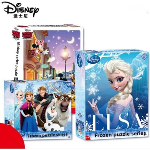 Disney Jigsaw Puzzle Toy 500 Pieces of Paper Adult Puzzles Frozen Mickey Spider-man Puzzles Toys for Children