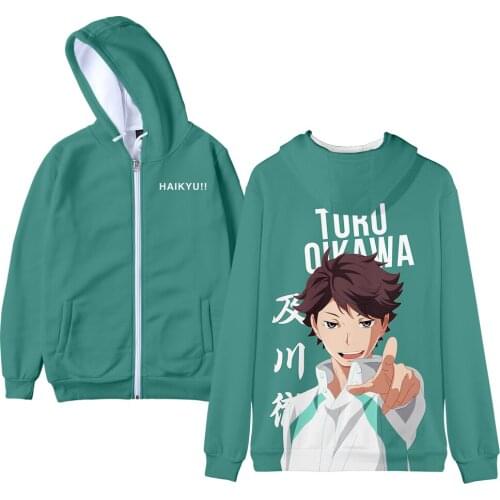 Haikyu!! Zipper Hoodies Sweatshirt Streetwear Women/men/kids Harajuku Loose Oversized Hooded Punk Style Zip-up