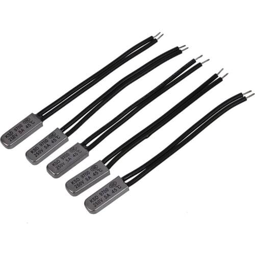 WSFS Hot Thermostat Temperature Control Switch Bimetal 45C N.C 250V 5A, 5 pieces