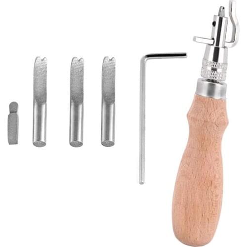 LMDZ Leather Grover Tool Adjustable Stitching Grover Creasing Edge Beveler Leather craft Sets Leather Carving for Leather craft