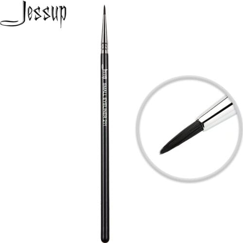 Jessup Small Eyeliner brush Makeup Black/Silver eye brush Synthetic hair Single eye makeup brushes