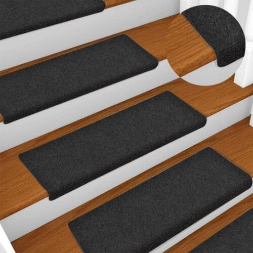 15PCS Stair Tread Carpet Mats Self Adhesive Stair Mat Stair Mat Anti-Skid Step Rugs Safety Mute Floor Mats Indoor Warm Pad HWC