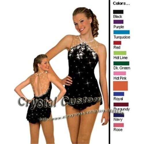 Beautiful Girls Ice Skating Dresses With Spandex Graceful New Brand Figure Skating Competition Dress Custom DR2681