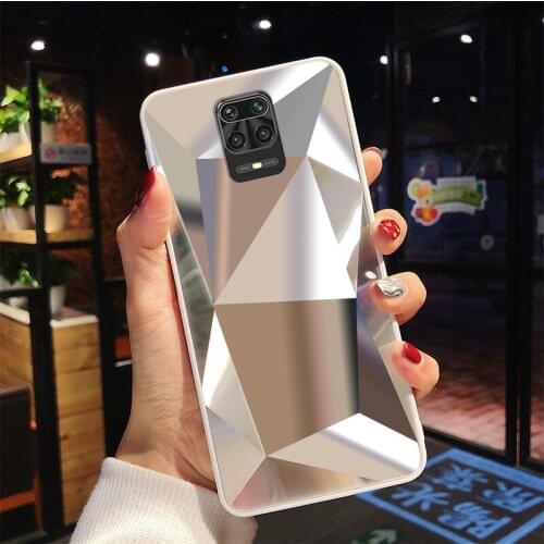 Fashion 3D Diamond Glitter Mirror Phone Cases For Xiaomi Redmi Note 9S 8 Pro For Redmi Note 9 Pro Max Protection Back Cover Capa