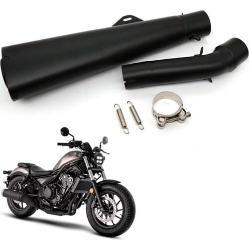 Slip-on Rebel 500 Motorcycle Muffler black Full Exhaust Link Middle Pipe Systems For Honda Rebel 500 CM500