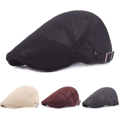 Mens Hat Summer Mesh Cabbie Driving Flat Hats Casual Newsboy Golf Beret Cap HATCS0346