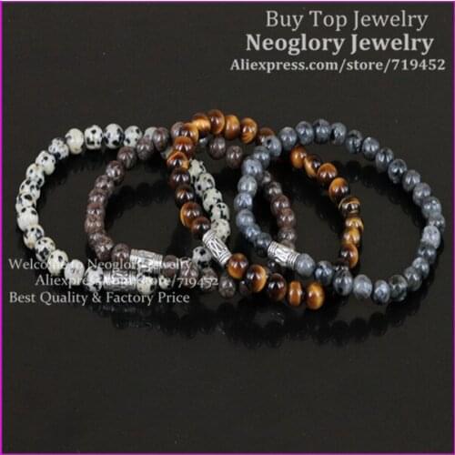 20pcs Mens Bracelet 6MM Natural Stone Bead Bracelet,Dalmation Stone Stone Tiger Eye Labradorite Stone Beads Yoga Bracelet