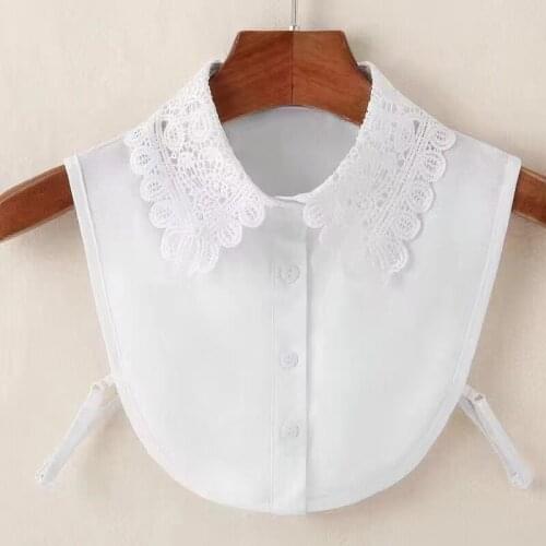 2021 Fashion New Retro Lace Womens Clothes Accessories Removable Shirt Fake Collar Black and White All-match Spring Autumn