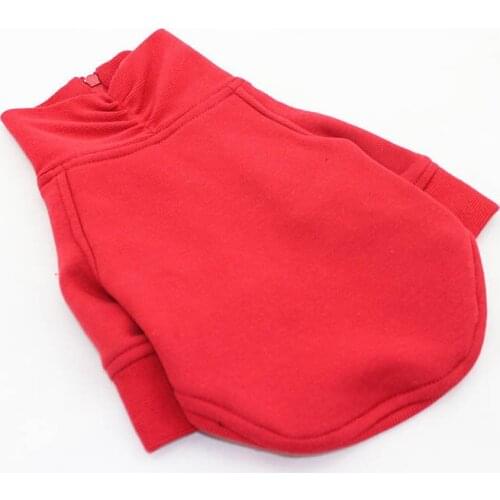High collar pet dog cat solid color hoodies costume doggy spring autumn sweatershirts clothes puppy outwear apparel 1pcs XXS-XL