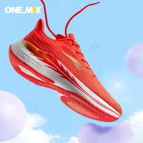 ONEMIX New Women Running Shoes Light Professional Marathon Mesh Damping Fitness Sport Shoes BreathableJogging Lace-up Sneakers