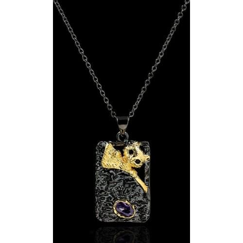 Simple Temperament Cat Geometric Diamond Pendant Necklace Wedding Party Engagement Jewelry Gift For Women Cute/Romantic