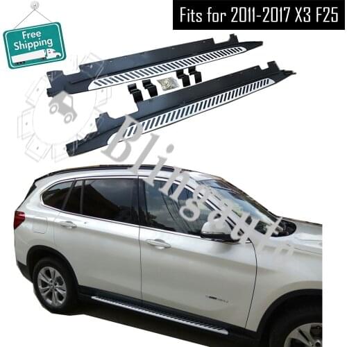 Fits for B.MW X3 F25 2011-2017 2Pcs left right Aluminium running board side step nerf bar car pedal protect stairs